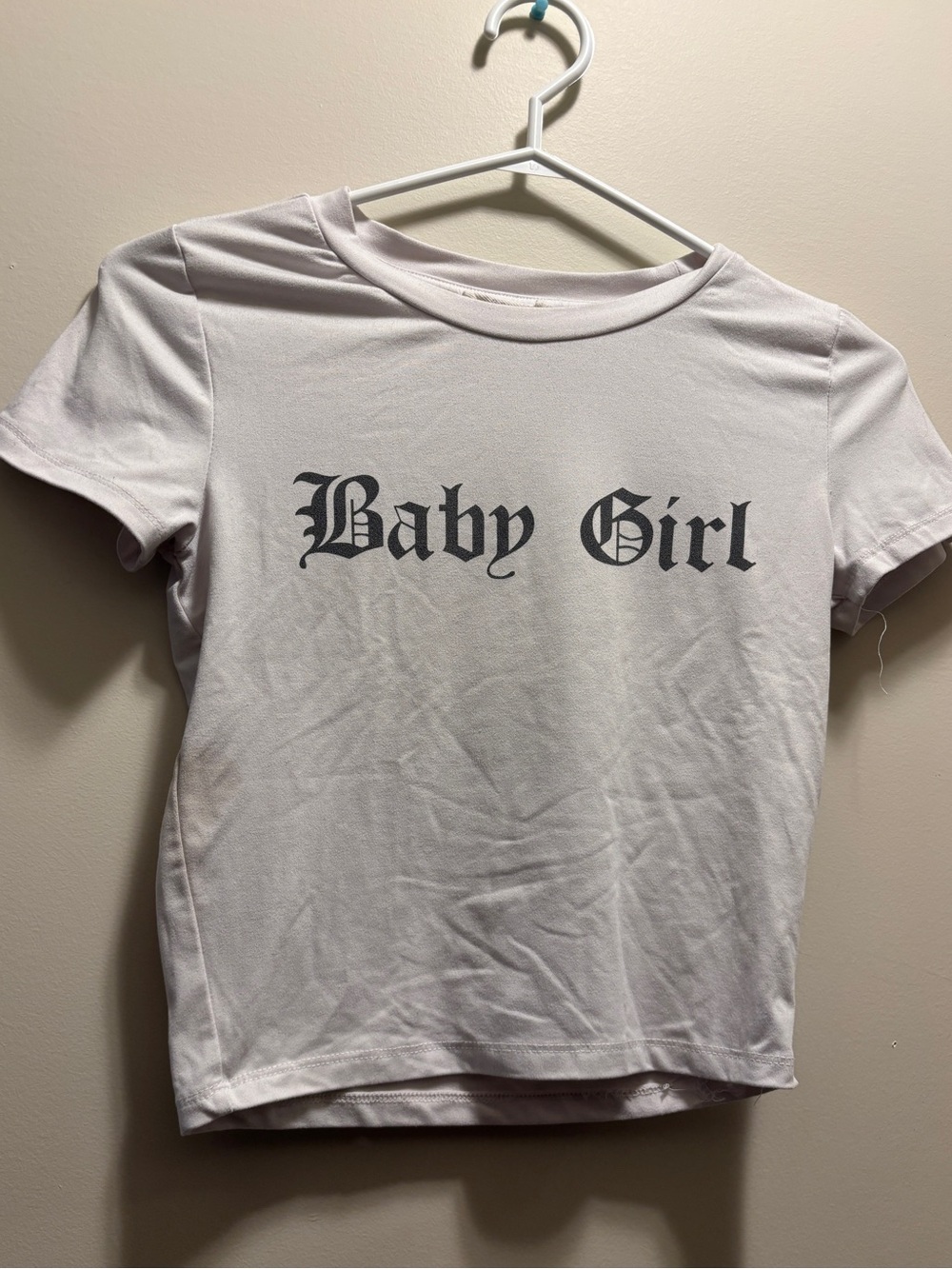 Streetwear Society “Baby Girl” White Cropped Tee Size Small